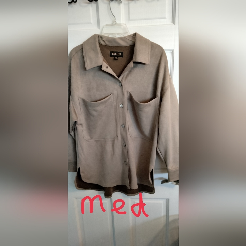 Truth Women's Elegant Beige Button-Down Shirt